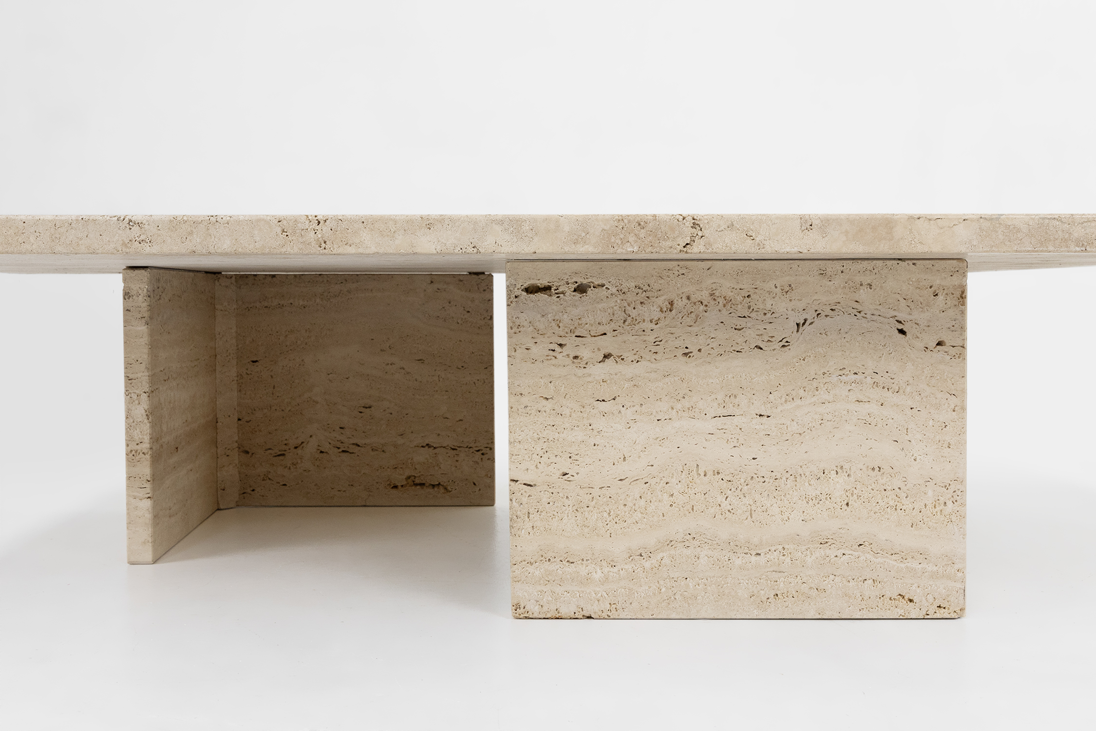 Rectangular large mid century travertine coffee table, France 1960sthumbnail